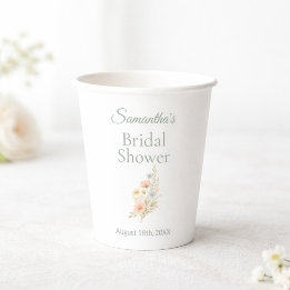 Bridal Shower Wildflower Garden Party  Paper Cups