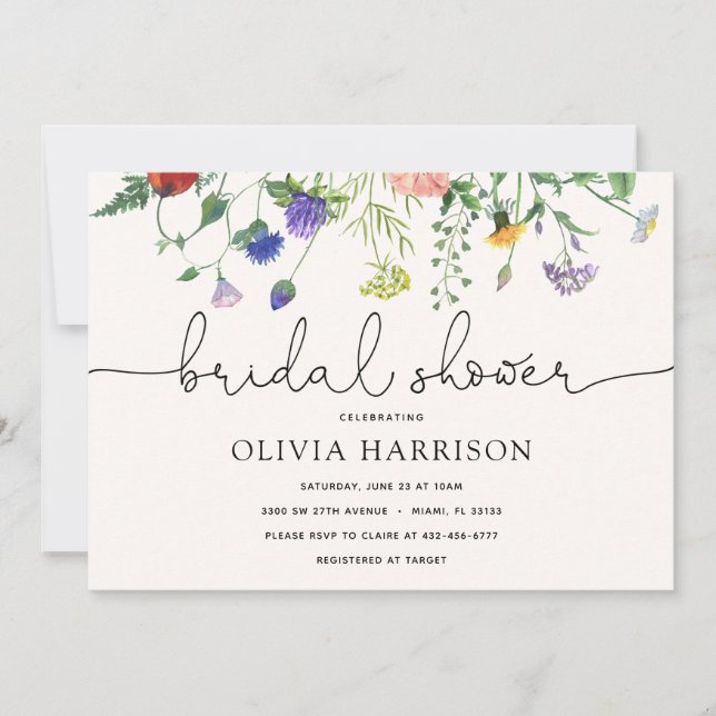 Bridal Shower Wildflower Shower Invitation (Front)