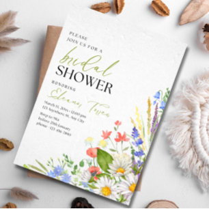 Bridal Shower Wildflowers Boho Bridal Shower Invitation