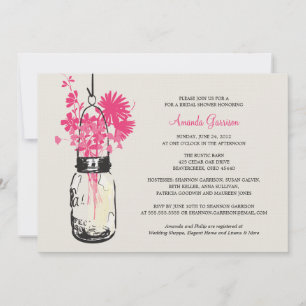 Bridal Shower Wildflowers & Mason Jar Invitation
