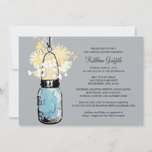 Bridal Shower Wildflowers & Mason Jar Invitation