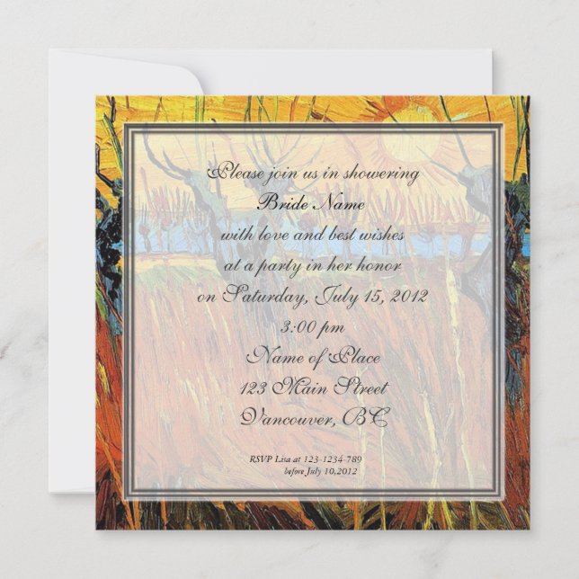 Bridal shower, Willows at Sunset Invitation (Front)