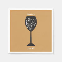 BRIDAL SHOWER Wine Glass ANY COLOR Napkins