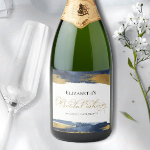 Bridal Shower Wine Label   Watercolor Abstract