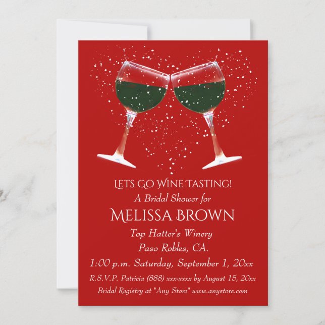 Bridal Shower Wine Tasting Invitation (Front)