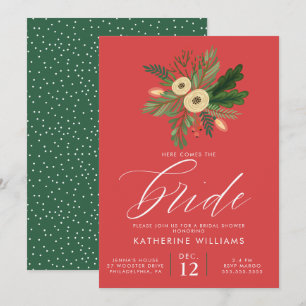 BRIDAL SHOWER Winter Christmas Bouquet Invitation