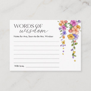 Bridal Shower Wisdom Card with Floral Vine
