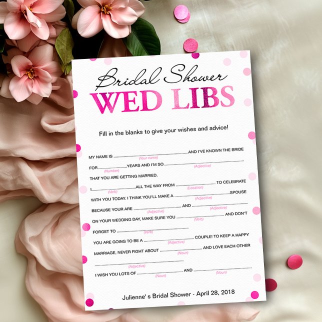 Bridal Shower Wishes and Advice Magenta Game Invitation (Creator Uploaded)