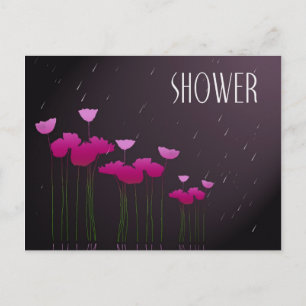 bridal shower with poppies invitation postcard
