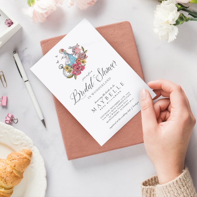 Bridal Shower Wonderland Vintage Alice Wonderland Invitation (Creator Uploaded)