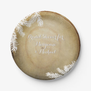 Bridal Shower Woodland Forest Centre Cut Tree Paper Plate