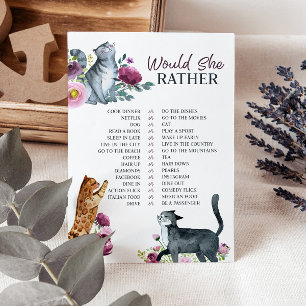 Bridal Shower Would She Rather Game Card