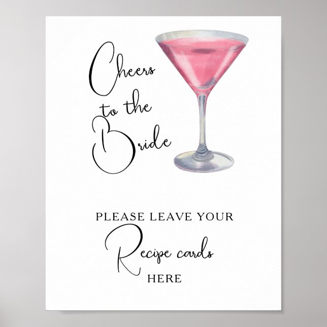  Bridal shower Your recipe card here Poster (Front)