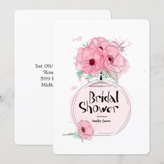 Bridal Showers Perfume Bottle with flowers Invitation