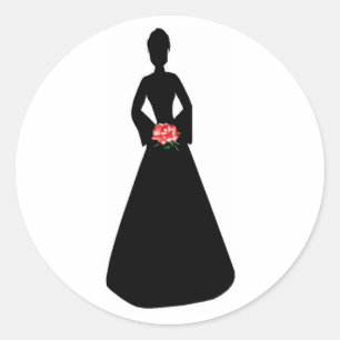 Bridal Silhouette Classic Round Sticker