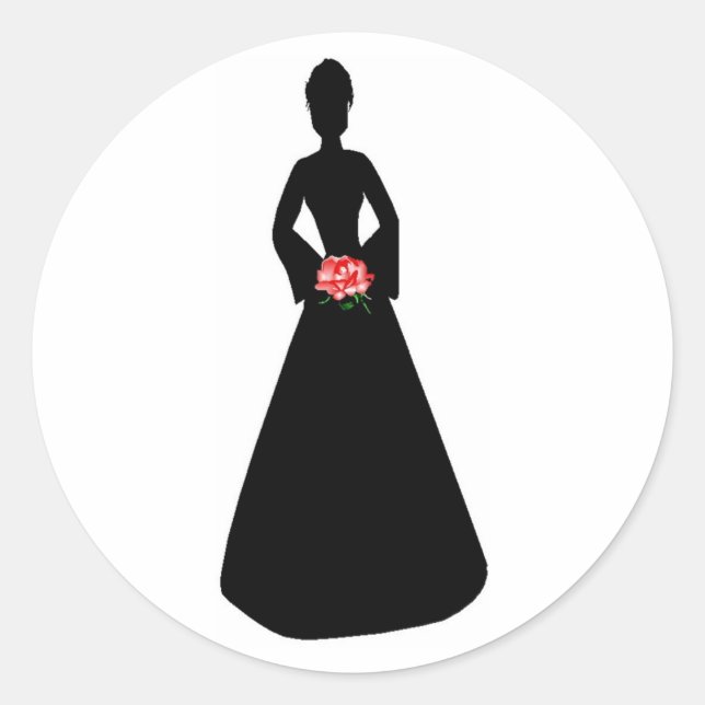 Bridal Silhouette Classic Round Sticker (Front)