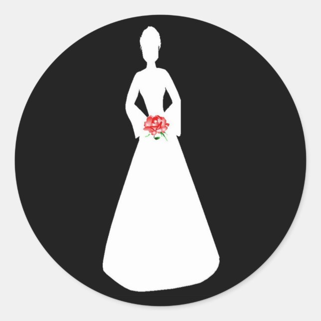 Bridal Silhouette I Classic Round Sticker (Front)