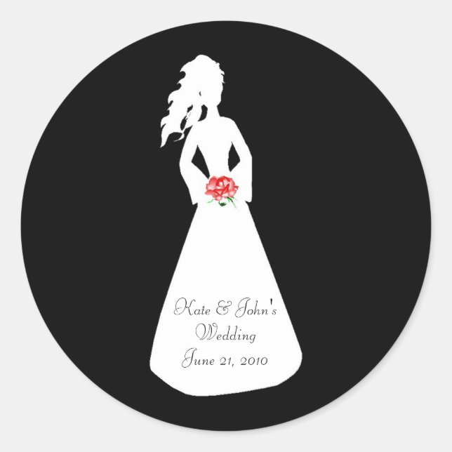 Bridal Silhouette II Classic Round Sticker (Front)