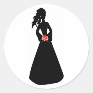 Bridal Silhouette III Classic Round Sticker