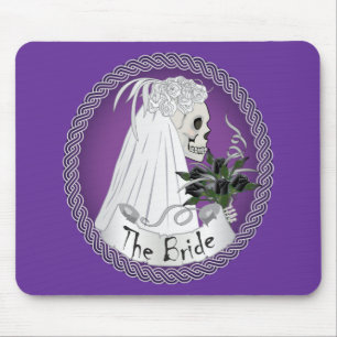 Bridal Skull - Purple Mouse Pad