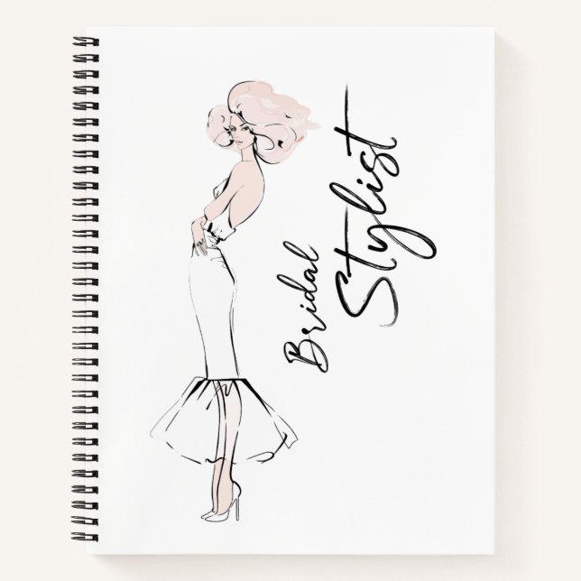 Bridal Stylist girl in wedding dress Notebook (Front)