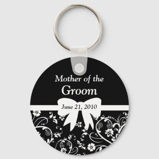 Bridal Swirls Bridal Party White Key Ring