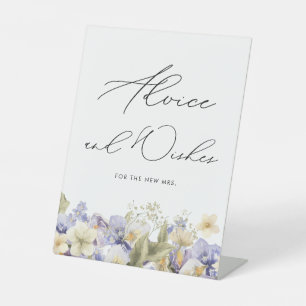 Bridal Tea Bridal Shower Advoce & Wishes Pedestal Sign