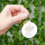 Bridal Tea Key Ring<br><div class="desc">Let Your Special Day Blossom with this Bridal Tea keychain! This design features stunning hand-painted watercolor florals in hues of deep purple, dusty blue, and blush pink with sage greenery. Whether you're hosting a garden party or a cosy, intimate gathering, this beautiful design will bring a special touch of charm...</div>