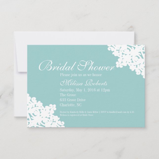 Bridal Tea or Shower Invite | Bridal Lace (Front)