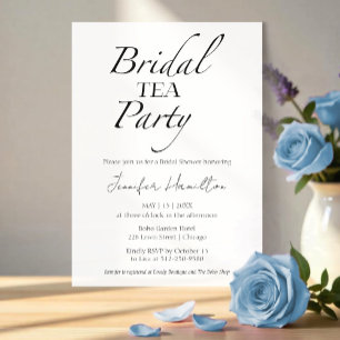 Bridal tea Party   Black & White Bridal Shower Invitation
