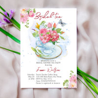 Bridal tea party bridal shower cup with flowers