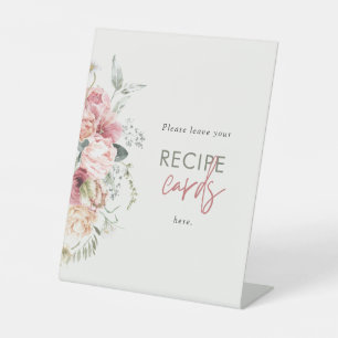 Bridal Tea Party Recipe Card Pedestal Sign