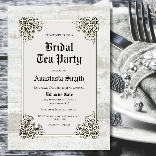 Bridal Tea Party Rustic Bleached Wood Invitation (Creator Uploaded)