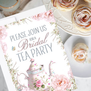 Bridal Tea Party Teapot Teacups Wedding Brunch Invitation
