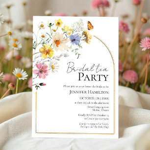 Bridal tea Party   Wildflower Boho Bridal Shower Invitation