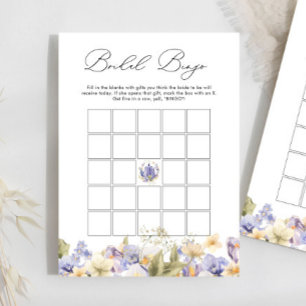 Bridal Tea Purple Floral Bridal Bingo Game
