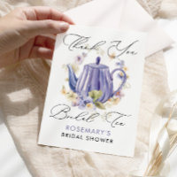 Bridal Tea Purple Floral Bridal Shower Handwritten