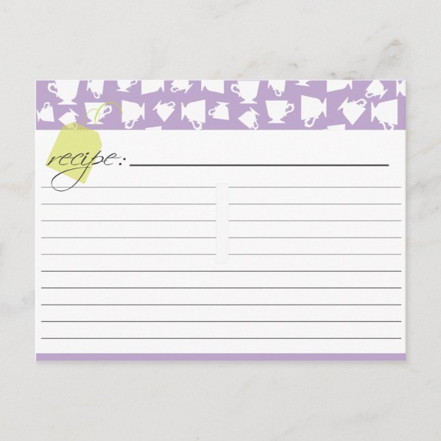 Bridal Tea Recipe Card (Front)