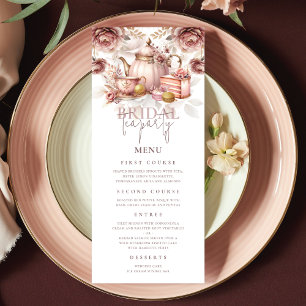 Bridal Tea Shower Pastel Pink Gold Custom Menu