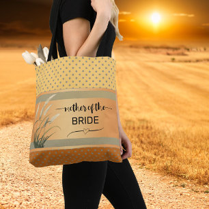 Bridal Terra Cotta Pampas Grass Wedding Tote Bag
