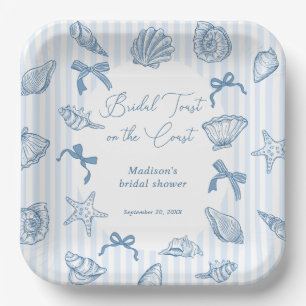 Bridal Toast On The Coast Seashells Bridal Shower Paper Plate