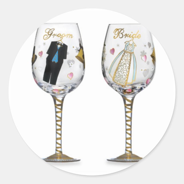 BRIDAL TOASTING GLASSES STICKER (Front)