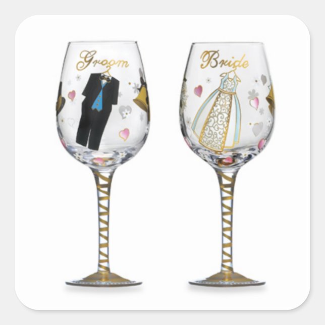 BRIDAL TOASTING GLASSES STICKER (Front)