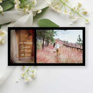 Bridal Veil and Barn Wood Country Just Married Announcement