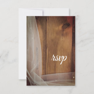 Bridal Veil Barn Wood Country Wedding RSVP Card