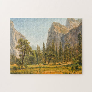 Bridal Veil Falls, California   Albert Bierstadt Jigsaw Puzzle