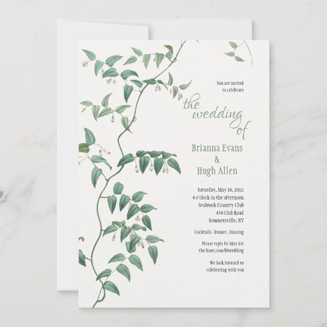 Bridal Vine Wedding Invitation (Front)
