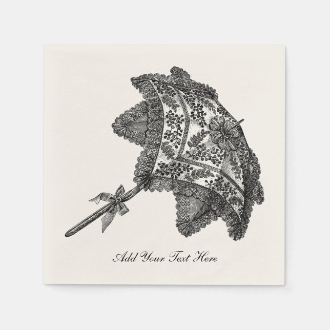 Bridal Vintage Umbrella Napkin (Front)