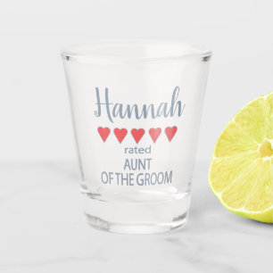 Bridal & Wedding Party 5 Heart Aunt of Groom Shot Glass