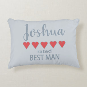 Bridal & Wedding Party 5 Heart Best Man Decorative Cushion